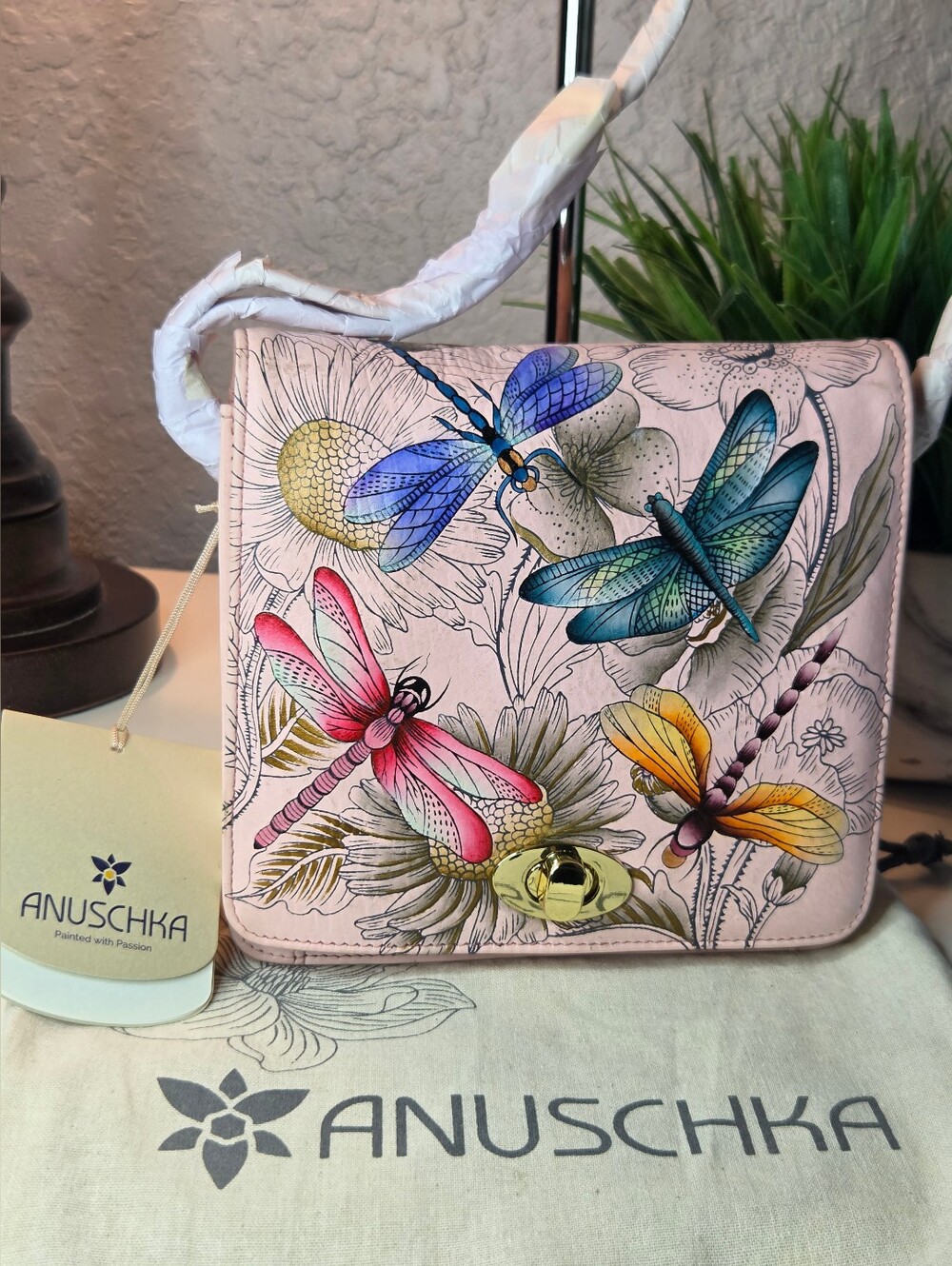 Anuschka Hand-Painted Genuine Leather Flap Front Crossbody Bag